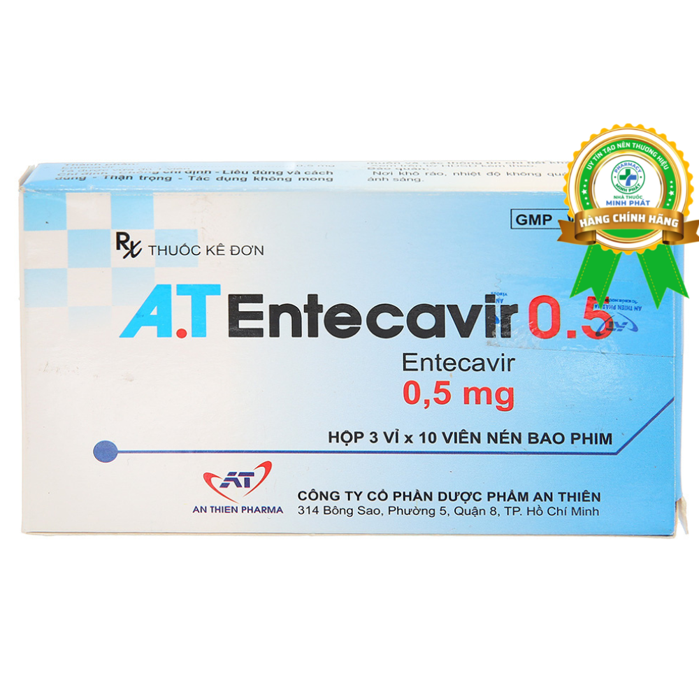 A.T Entecavir 0.5 điều trị viêm gan B hộp 30v